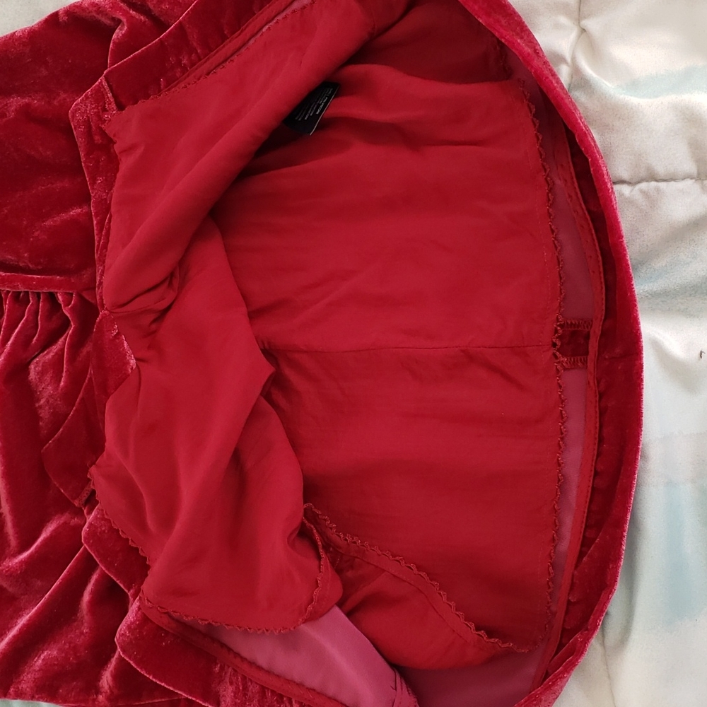Anthropologie Monte Raspberry Velvet Mini Skirt - Picture 13 of 16